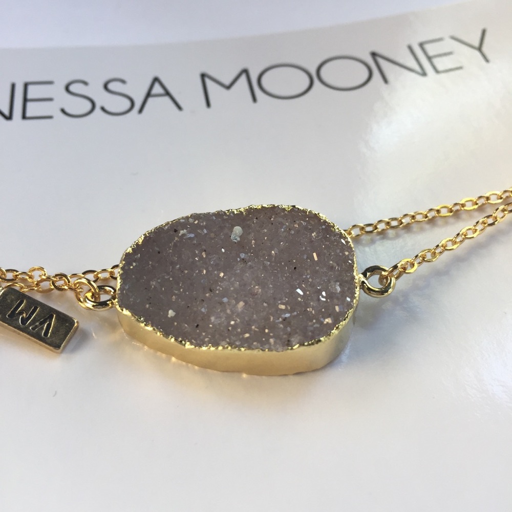 Vanessa Mooney Druzy pendant necklace gold